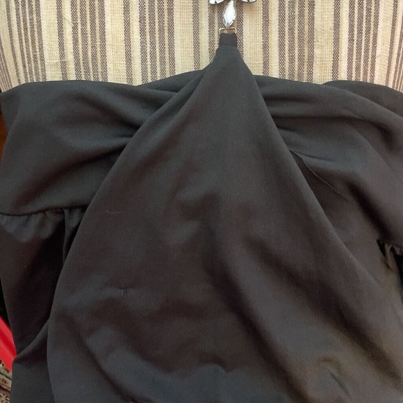 Club Halter Top Black Blouse Spaghetti Embellished Rhinestone Party Vintage - Picture 9 of 9